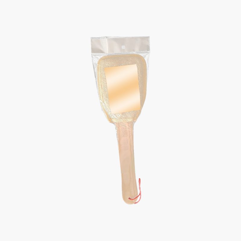 Loofah back scrubber for shower with long wooden stick